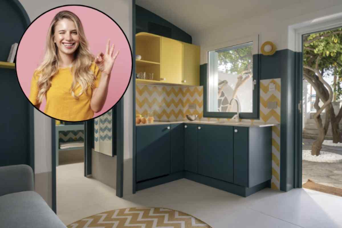 Il design degli interni è caratterizzato da un pavimento neutro che sale sulle pareti, creando una continuità visiva che rende l'ambiente più ampio